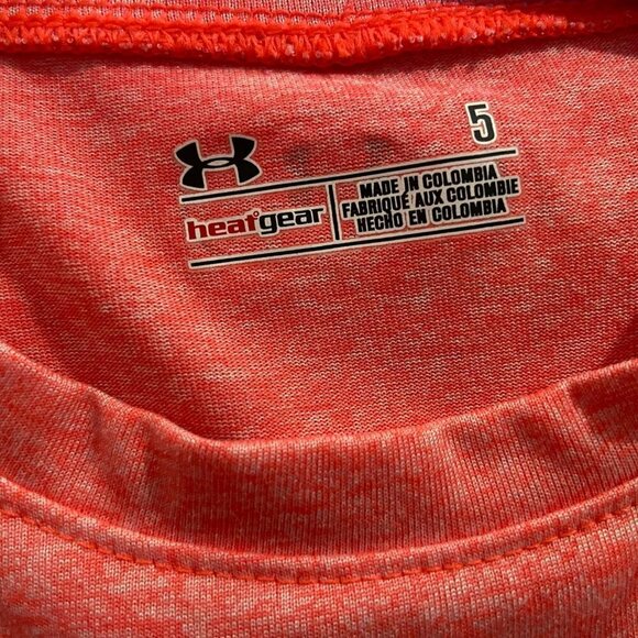 Under Armour Girl's HeatGear Poly T-shirt - Size 5 - Picture 3 of 3